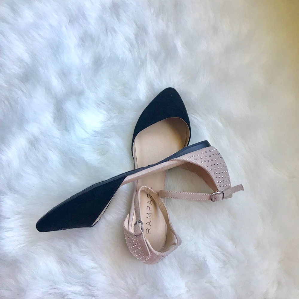 Rampage Cream/black Flats